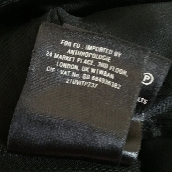 LEIFSDOTTIR ANTHROPOLOGIE Women High Waist Black Wide Leg Pearl Button Pants 6 - Picture 12 of 14